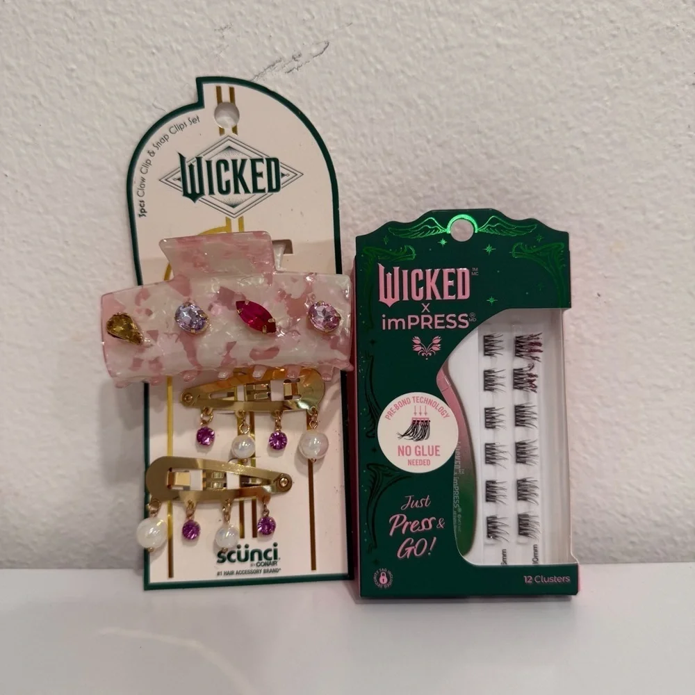 Scunci Wicked 3pc Claw Clip and Snap Clips Set & Wicked imPRESS Cluster Lashes